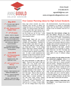 Anne Gould College advisor - Newsletters